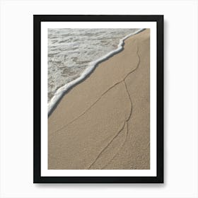 Traces of waves in the fine sand Art Print