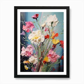 Abstract Flower Painting Carnation 5 Art Print