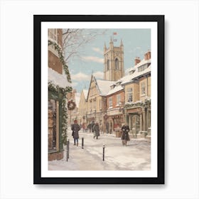 Vintage Winter Illustration Stratford Upon Avon United Kingdom 2 Art Print