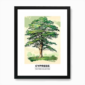 Cypress Tree Storybook Illustration 1 Poster Art Print