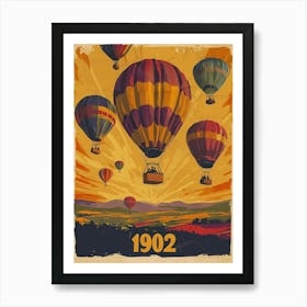 Aihrgdesign A Vintage Travel Poster Of A 1902 Hot Air Balloon 6e2ec22f 6fb1 4df7 9cf5 79569b1a9566 1 Art Print