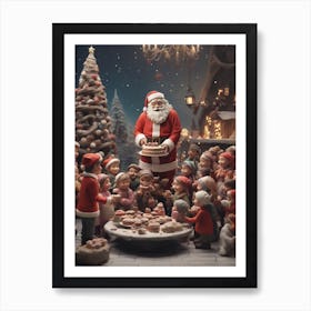 Santa Claus With Children Art Print