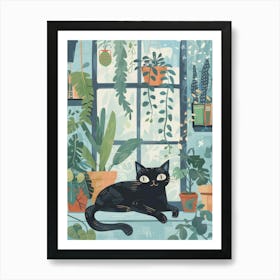 Cat In The Window 6 Art Print