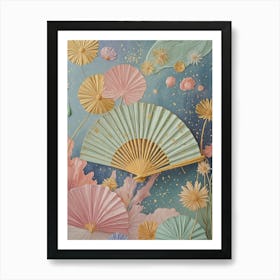 Fans In Pastel 1 Art Print