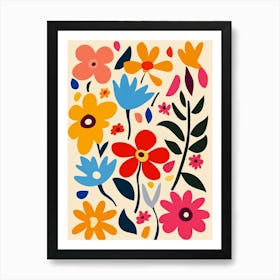 Flowers On A White Background 9 Art Print