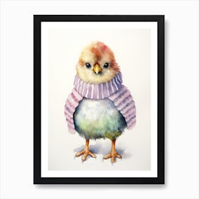 Baby Animal Watercolour Bird 2 Art Print