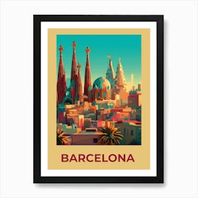 Barcelona Old art print. Art Print