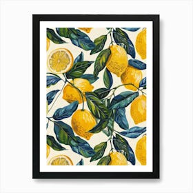 Lemons On A Branch 12 Art Print