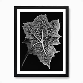 Mulberry Leaf Linocut 1 Poster