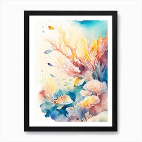 The Great Barrier Reef Australia Watercolour Pastel Tropical Destination Art Print