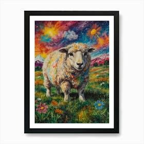 Sheep In The Meadow Art Print