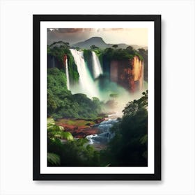 Iguacu Falls Of The North, Brazil Realistic Photograph (1) Art Print