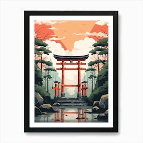 Torii Gates Japanese Illustration 11 Art Print