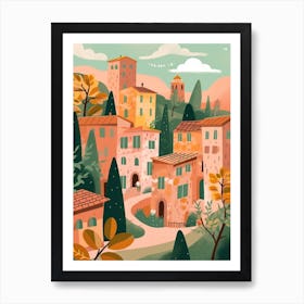 Volterra, Italy Illustration Poster