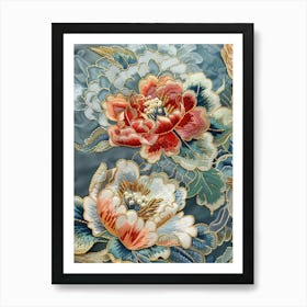 Asian Embroidered Fabric Art Print