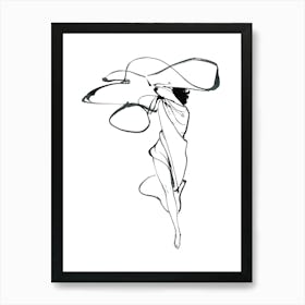 Woman Portrait, Sketch Art, Black and White Vintage Fashion Art Art Print