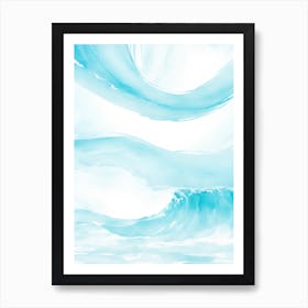 Blue Ocean Wave Watercolor Vertical Composition 156 Art Print
