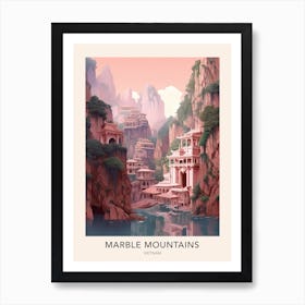 The Marble Mountains Vietnam Travel Poster Art Print