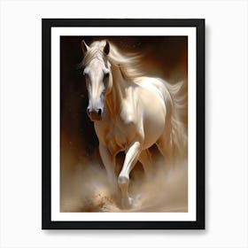 White Horse Running | wall art Art Print