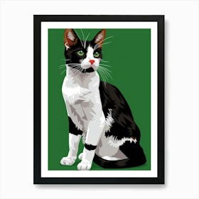 Black And White Cat 7 Art Print