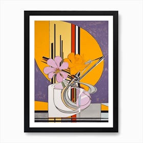 Crocus Flower Still Life  4 Abstract Expressionist Art Print