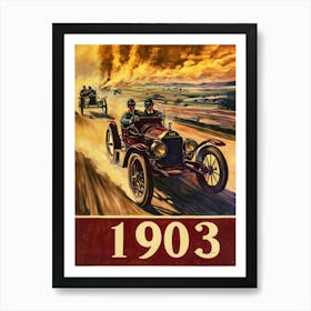 Aihrgdesign A Vintage Travel Poster Of An Early 1903 Automobi 36c87340 A906 48d3 907a 3e622571ce4c 1 Art Print