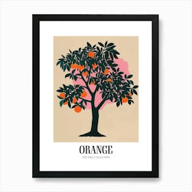 Orange Tree Colourful Illustration 1 Poster Art Print