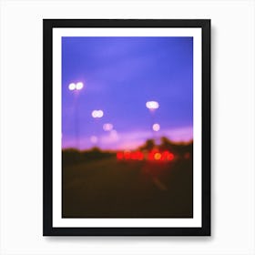 Lights on a highway Art Print