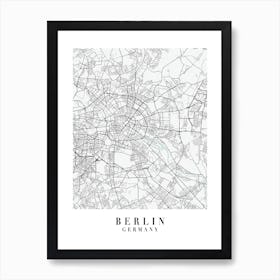 Berlin Germany Street Map Color Minimal Art Print