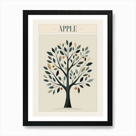 Apple Tree Minimal Japandi Illustration 5 Poster Art Print