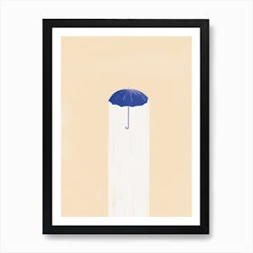 Hope it Rains, Blue Umbrella  Art Print