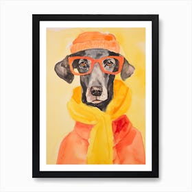 Dog In Glasses Art Print