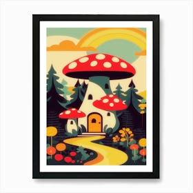 Kitschy Mushroom House 2 Art Print