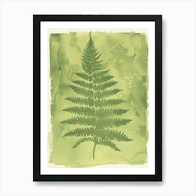 Green Ink Painting Of A Boston Fern 1 Art Print