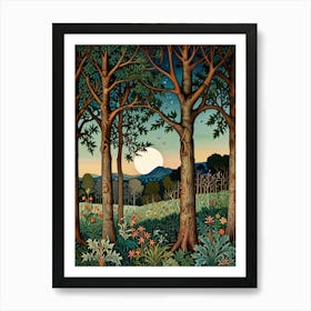 William Morris Moonlight In The Woods 26 Art Print