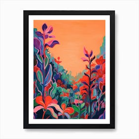 Boho Wildflower Painting Great Lobelia 2 Art Print