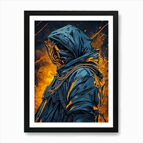 Soldier In Flames Art Print