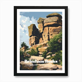 Brimham Rocks England Vintage Art Illustration Poster