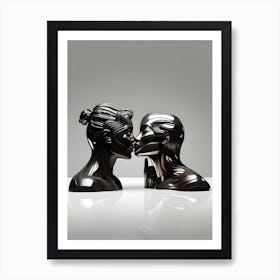 Kissing Women Art Print