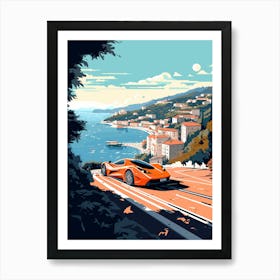A Mclaren F1 In Amalfi Coast Italy Car Illustration 2 Art Print