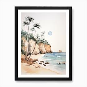 Watercolour Of Praia Do Camilo   Algarve Portugal 3 Art Print