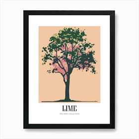 Lime Tree Colourful Illustration 4 Poster Art Print