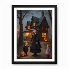 Halloween House In The Wood 4 Art Print