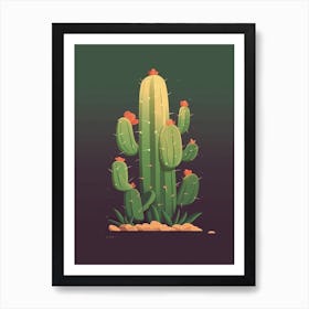 Bishops Cactus Illustration 1 Art Print