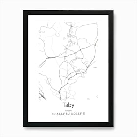 Taby,Sweden Minimalist Map Art Print