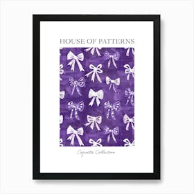 White And Purle Bows 1 Pattern Poster Art Print