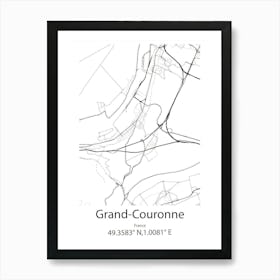 Grand Couronne,France Minimalist Map Art Print