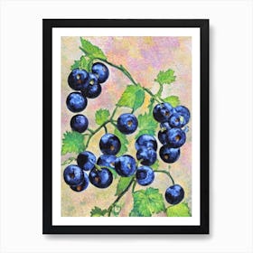 Black Currant Vintage Sketch Fruit Art Print