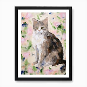 A Ragamuffin Cat Painting, Impressionist Painting 3 Art Print