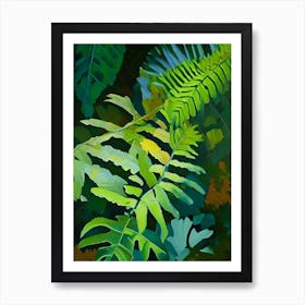 Flat Leaf Fern Cézanne Style Art Print